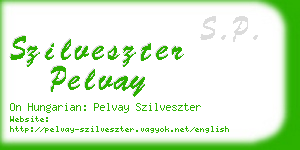 szilveszter pelvay business card